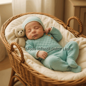 Conjunto 3 piezas lana verde desde 00 hasta 6 meses C9002