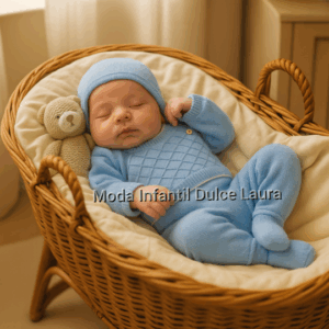 Conjunto 3 piezas lana azul eléctrico desde 00 hasta 6 meses C9002