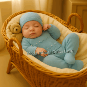 Conjunto lana jersey polaina y capota verde desde 00 hasta 6 meses C9023