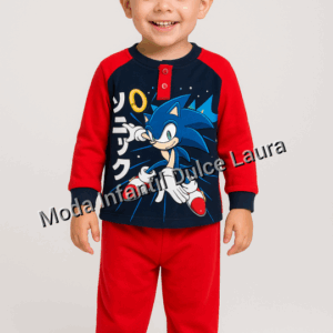 Pijama micropolar sonic desde 3 hasta 8 años XH20144