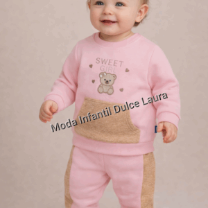 Conjunto bebé osito rosa desde 6 meses hasta 36 meses