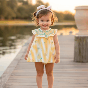 Jesusito rayas amarillas pollito familia Lucca ver0070 desde 1 mes hasta 36 meses