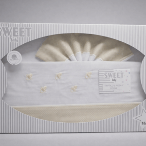 Sabana algodón coche blanca y beig