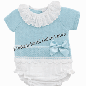 Conjunto hilo verde lazo y ranita blanca desde 0 hasta 24 meses c1106