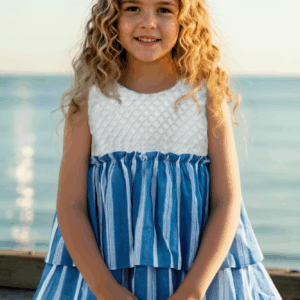 Vestido rayas azules familia Alessandria desde 1 año hasta 12 años ver05363