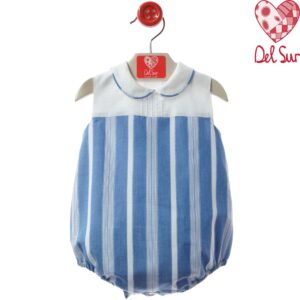 Pelele bombacho rayas azules familia Alessandria desde 3 meses hasta 12 meses ver0938