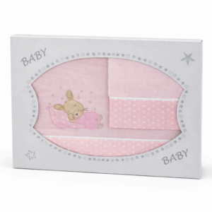 Sabana Cuna coralina rosa conejito