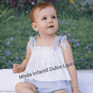 Vestido perforado rayas azules Kerala desde 1 m hasta 36 meses 11314