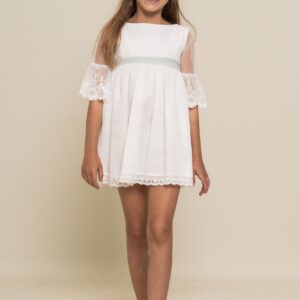 Vestido ceremonia niña Etamin lunares desde 4 hasta 12 años 1200010410