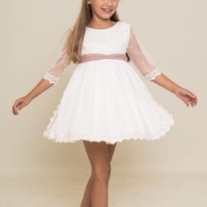 Vestido ceremonia etamin pajarita desde 12 m hasta 3 años 1240020305
