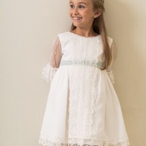 Vestido ceremonia etamin pajarita volante desde 4 años hasta 12 años