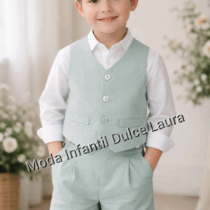 Conjunto chaleco y pantalón ceremonia verde NO INCLUYE CAMISA desde 2 hasta 10 años 1268