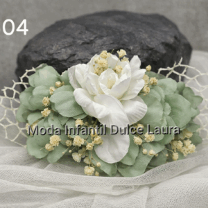 Prendido ceremonia flores verde y beige 0504