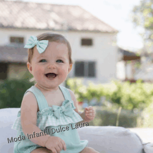 Pelele Bundi turquesa con lazo pelo a juego 32547