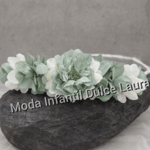 Corona ceremonia flores verde y beige 0135