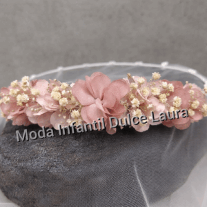 Corona ceremonia flores y paniculata rosa 0142