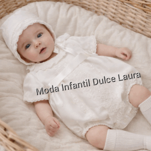 Pelele ceremonia capota blanco desde 3 meses hasta 9 meses 1100