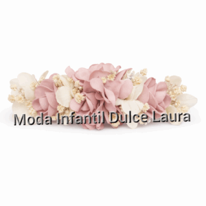 Prendido rosa y beige flores 0531