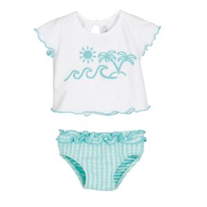 Conjunto camiseta bañador turquesa desde 6 meses hasta 6 años 23069