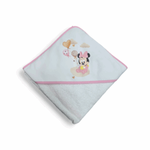 Capa baño minnie blanca y rosa 75x75 cm algodón