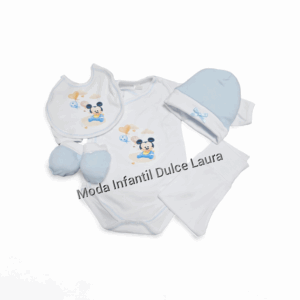 Set primera puesta mickey azul y blanco