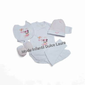 Set primera puesta minnie rosa y blanco