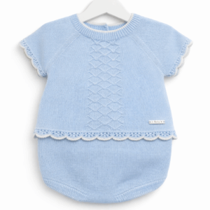 Conjunto hilo color celeste ranita desde 0 hasta 12 meses C1110