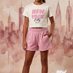 Conjunto camiseta New York pantalón corto desde 6 hasta 14 años