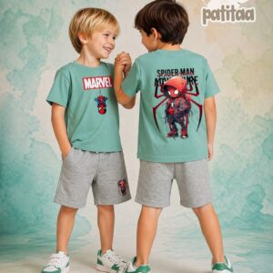 Conjunto Spiderman camiseta corta y pantalón desde 2 hasta 8 años