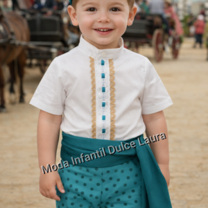 Conjunto flamenco verde desde 1 año hasta 6 años