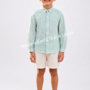 Camisa 500 rayas verde desde 4 hasta 12 años