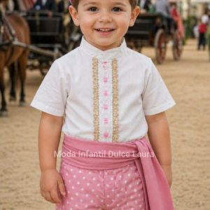 Conjunto flamenco rosa desde 1 año hasta 6 años