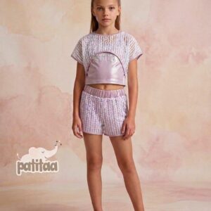 Conjunto 3 piezas KPOP morado desde 4 hasta 12 años