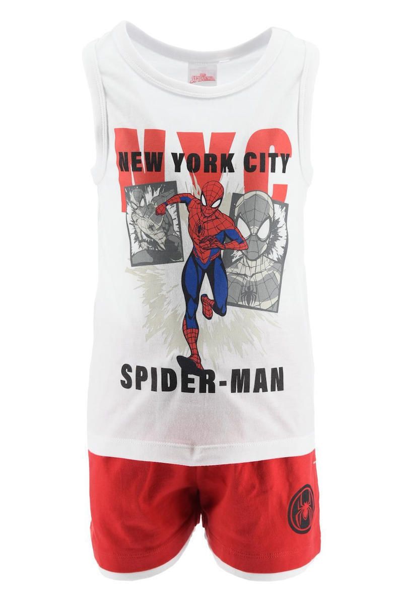 Conjunto tirantes spiderman blanco y pantalón rojo desde 3 años hasta 8 años